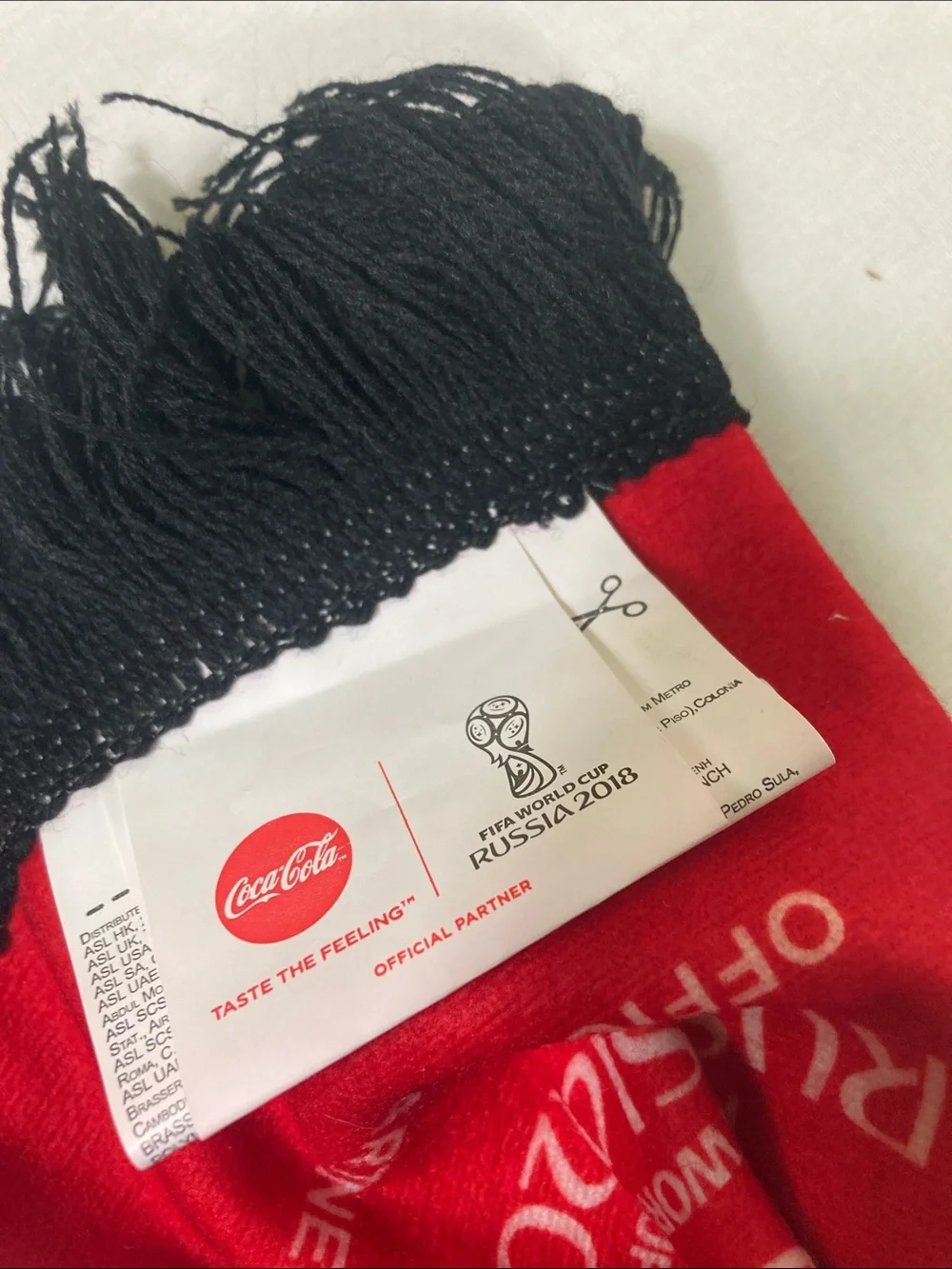 Coca Cola Red & Black Russia 2018 FIFA Scarf